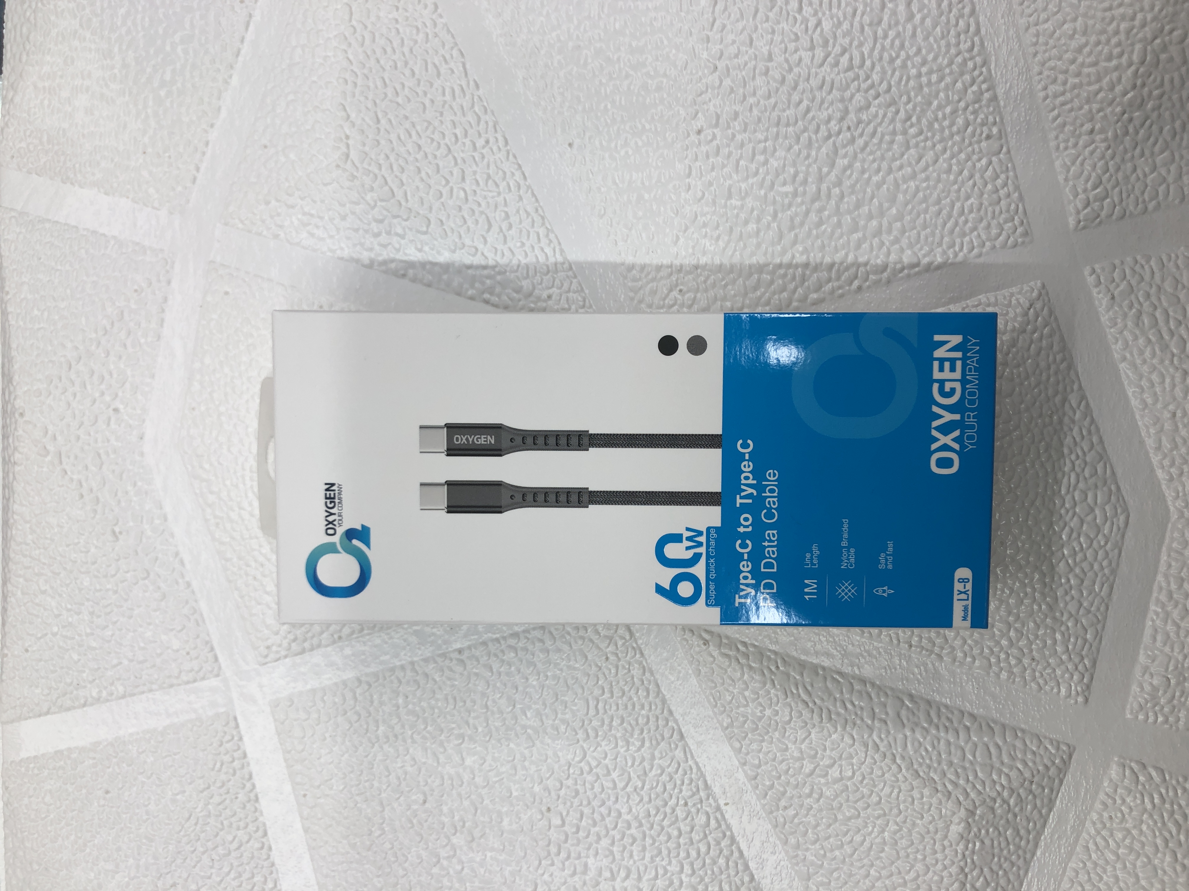 کابل شارژ 60وات  Type-C به Type-Cاکسیژن مدل LX_8 طول 1 متر