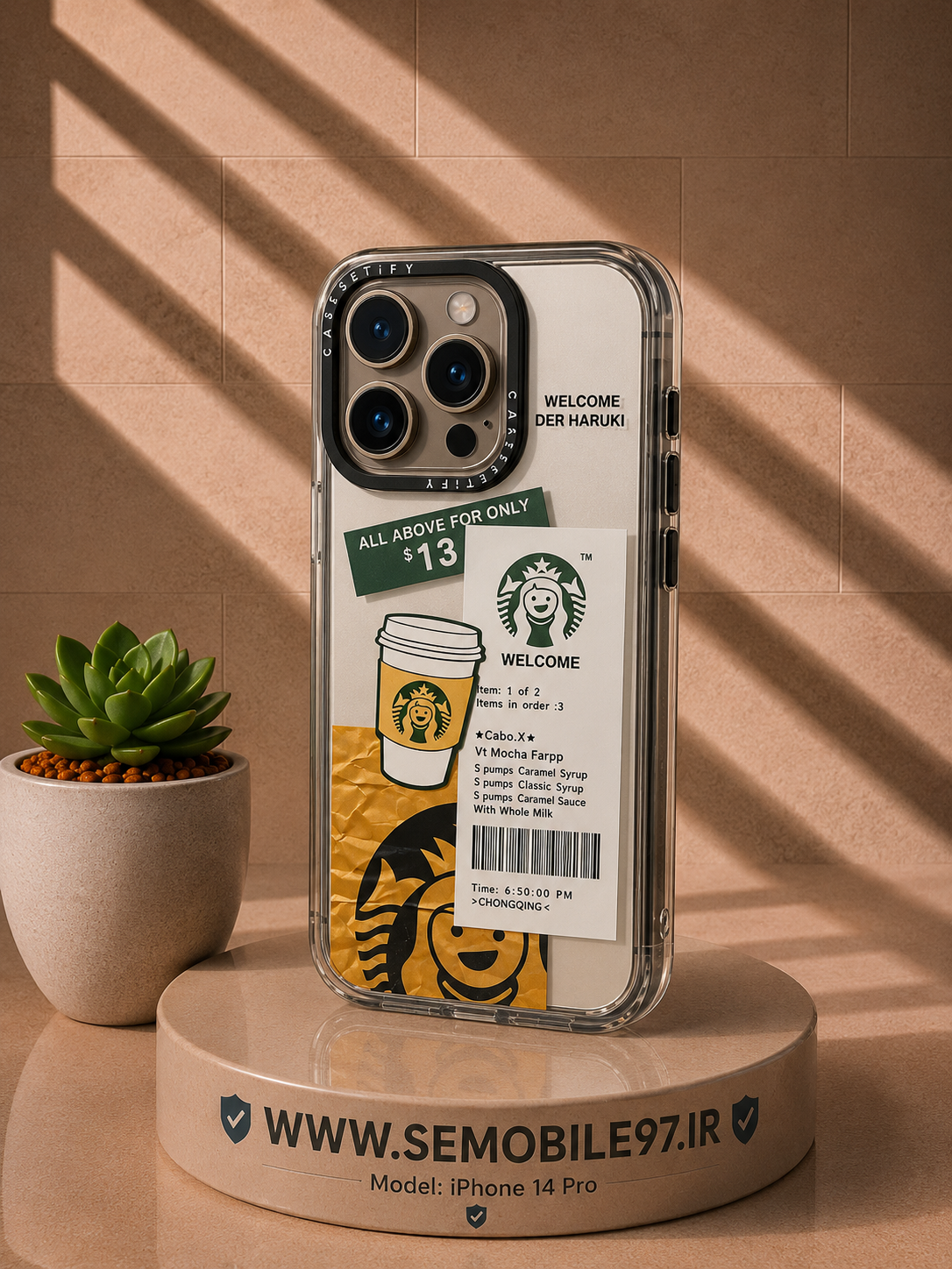 قاب گوشی Iphone 14 Pro مدل استارباکس