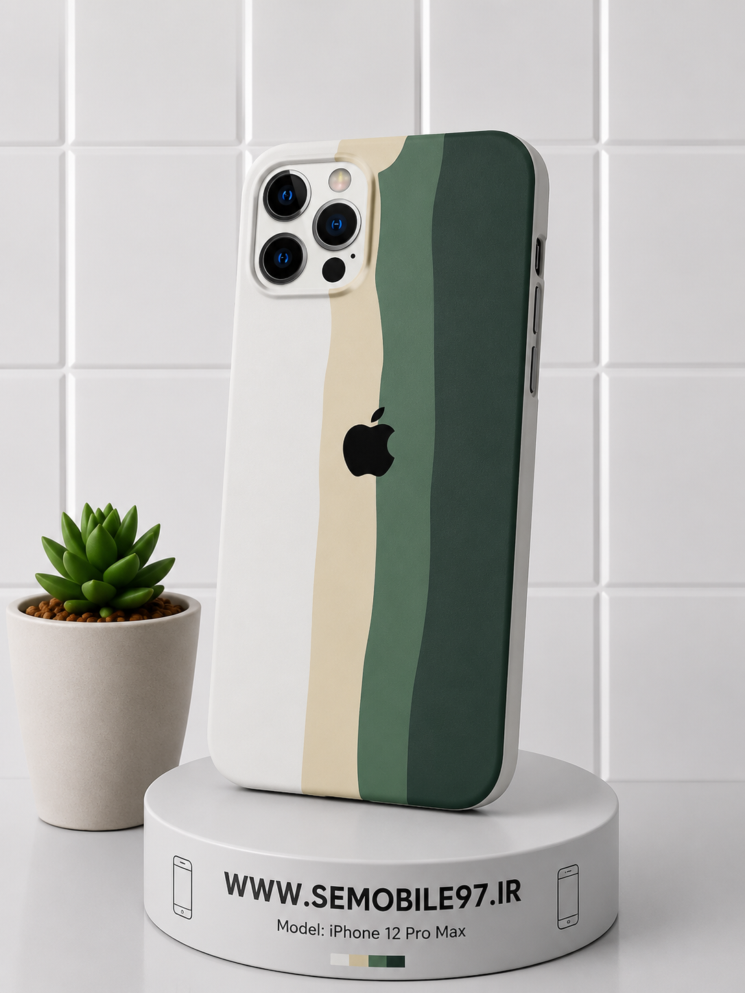 قاب گوشی iPhone 12 ProMax سیلیکونی پاکنی به همراه گلس رایگان