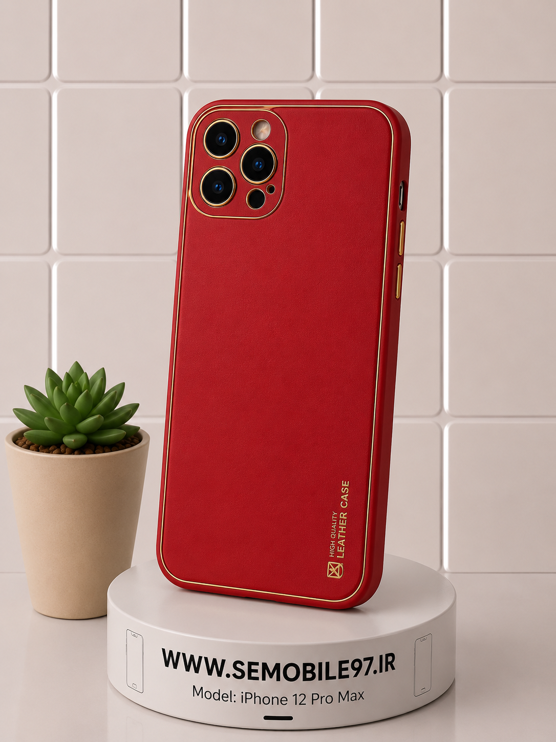 قاب گوشی iPhone 12 ProMax چرم به همراه گلس رایگان