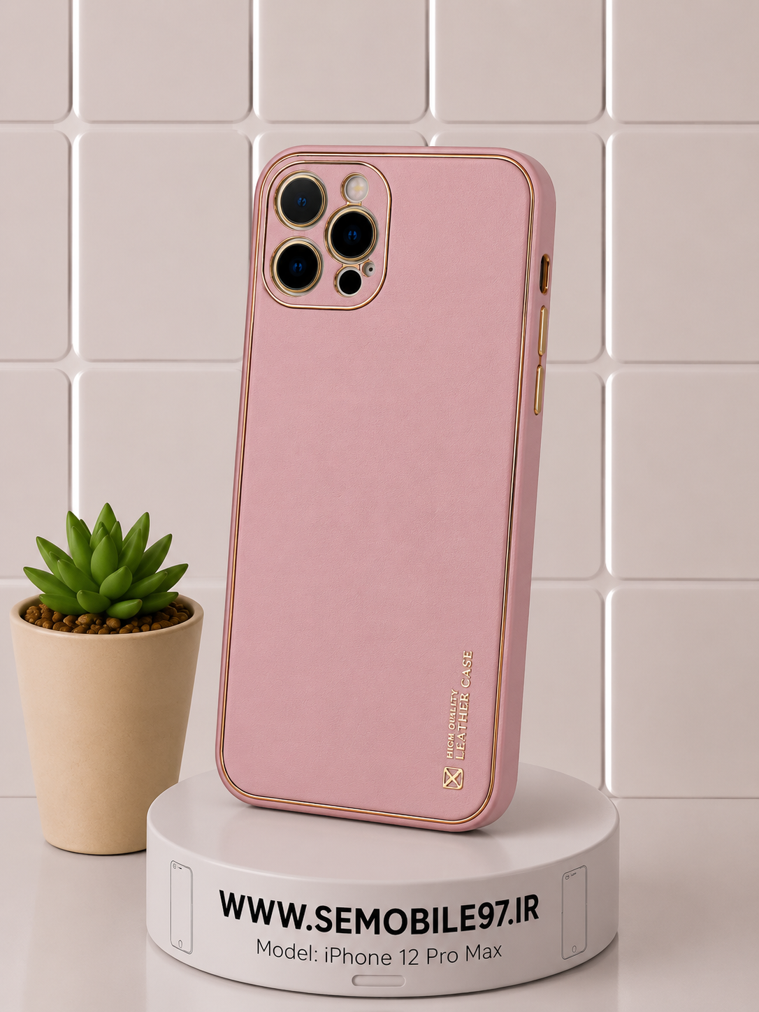 قاب گوشی iPhone 12 ProMax چرم به همراه گلس رایگان
