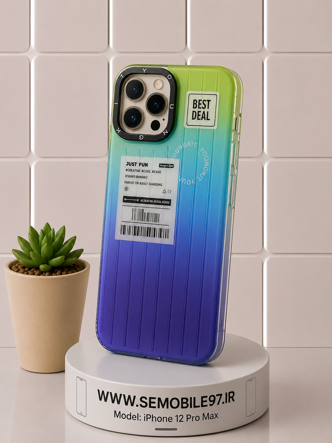قاب گوشی iPhone 12 ProMax طرحدار به همراه گلس رایگان