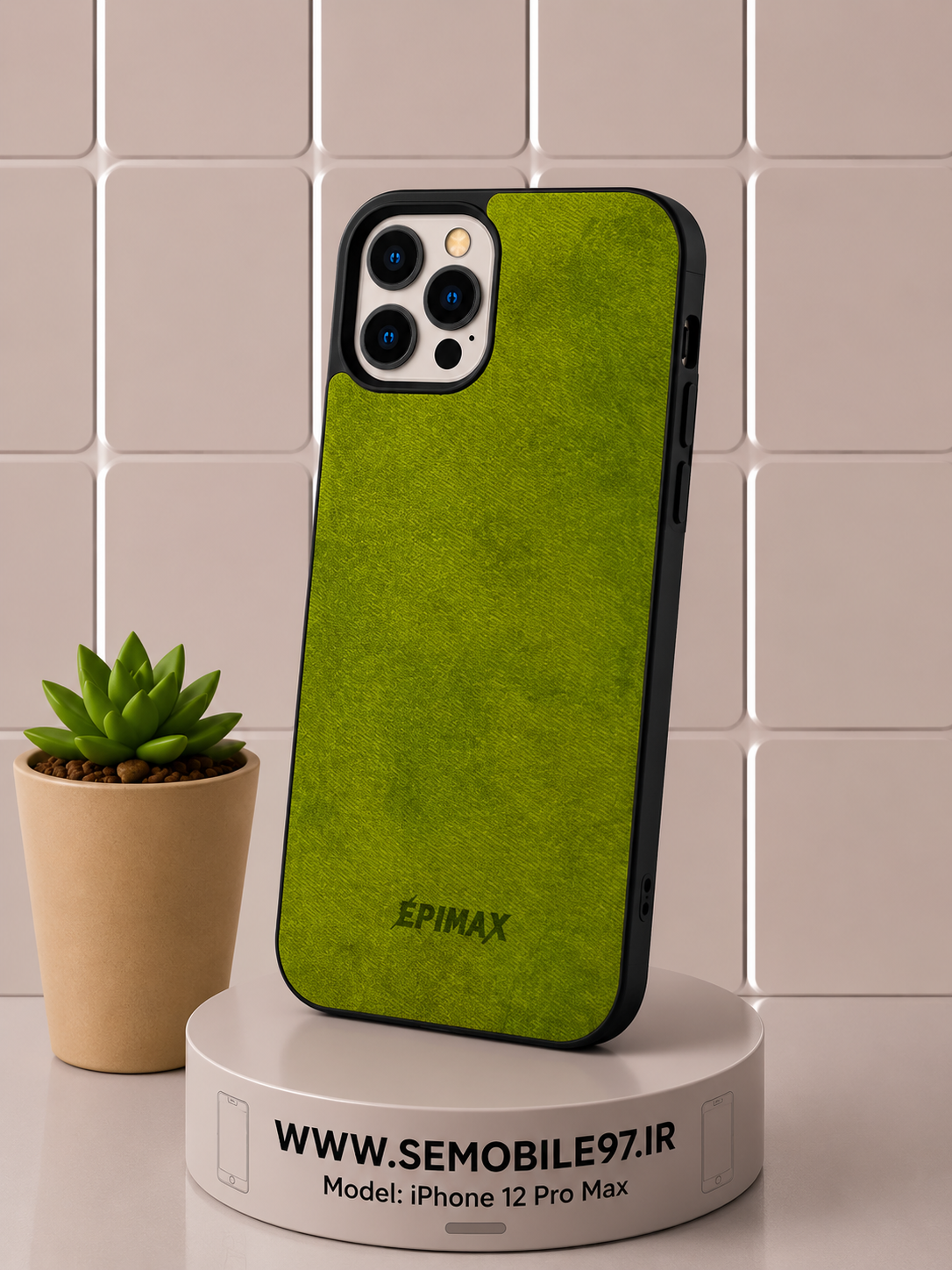 قاب گوشی Iphone 12 ProMax طرح چرم به همراه گلس رایگان