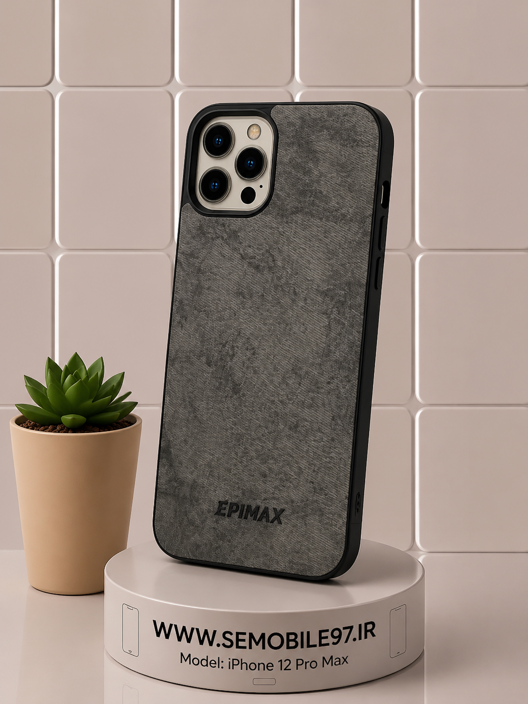 قاب گوشی Iphone 12 ProMax طرح چرم به همراه گلس رایگان