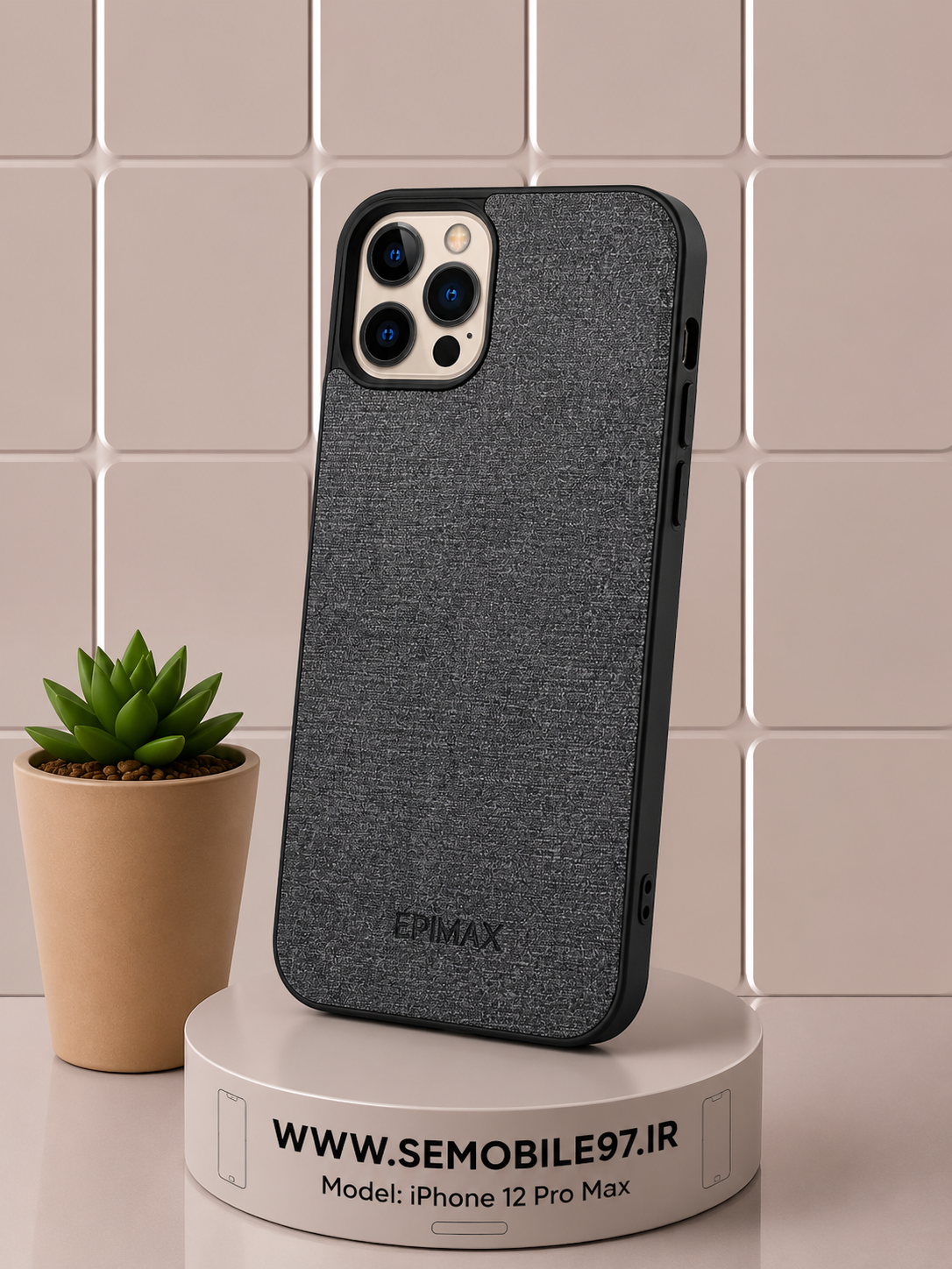 قاب گوشی Iphone 12 ProMax طرح چرم به همراه گلس رایگان