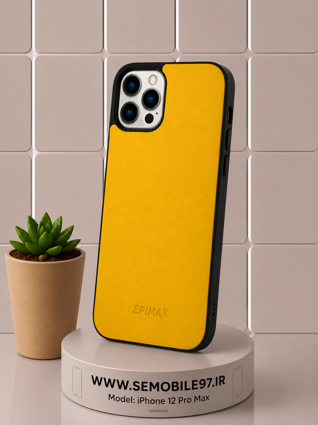قاب گوشی Iphone 12 ProMax طرح چرم به همراه گلس رایگان