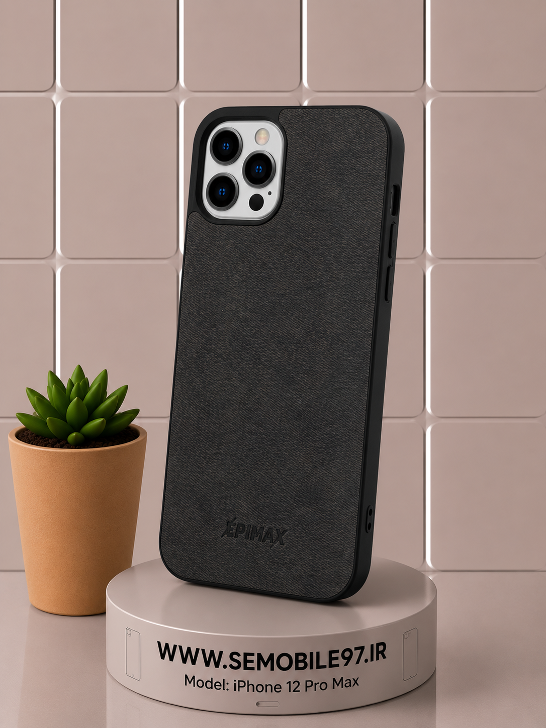 قاب گوشی Iphone 12 ProMax طرح چرم به همراه گلس رایگان