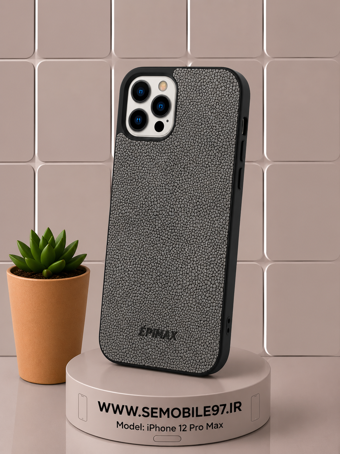 قاب گوشی Iphone 12 ProMax طرح چرم به همراه گلس رایگان