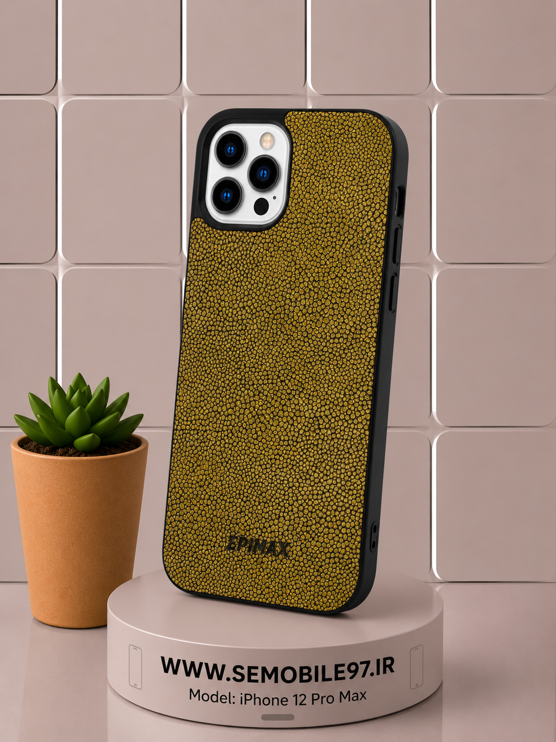 قاب گوشی Iphone 12 ProMax طرح چرم به همراه گلس رایگان