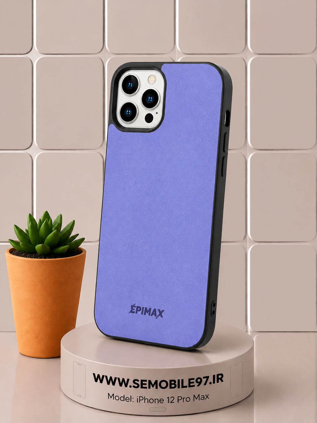قاب گوشی Iphone 12 ProMax طرح چرم به همراه گلس رایگان