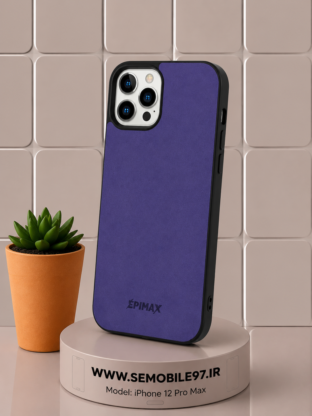 قاب گوشی Iphone 12 ProMax طرح چرم به همراه گلس رایگان