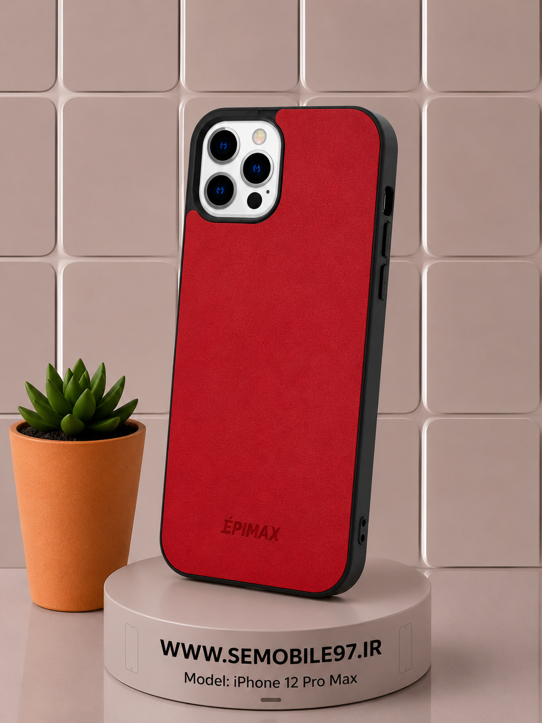 قاب گوشی Iphone 12 ProMax طرح چرم به همراه گلس رایگان