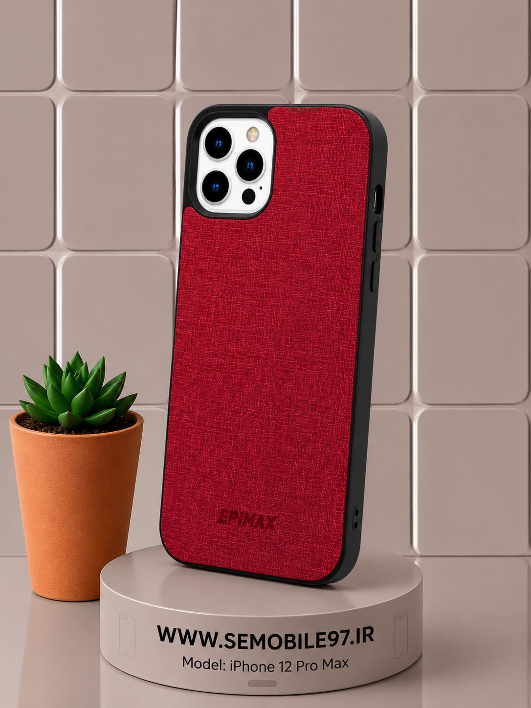 قاب گوشی Iphone 12 ProMax طرح چرم به همراه گلس رایگان
