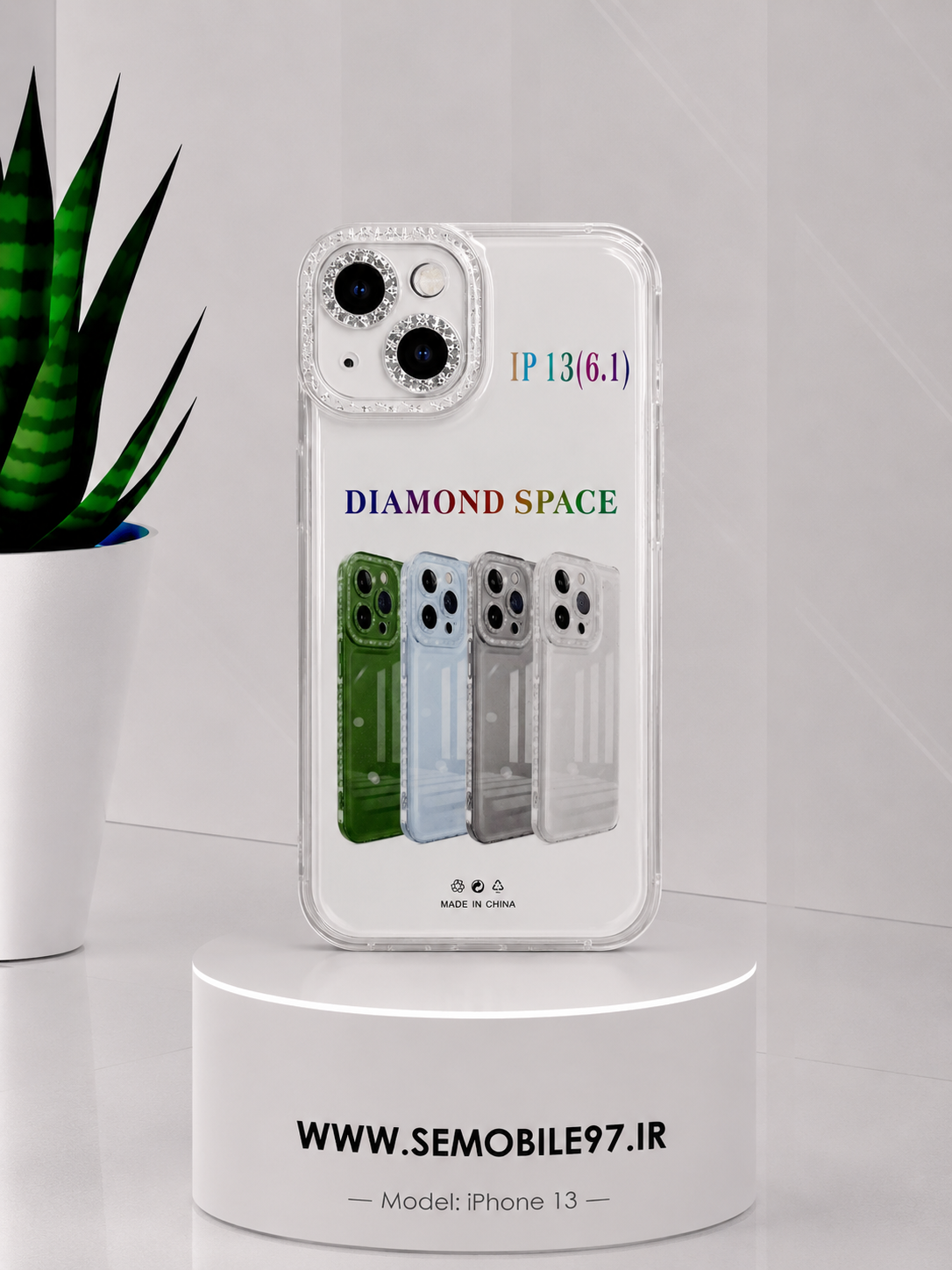 قاب گوشی IPHONE 1 13 دور طرح نگینی