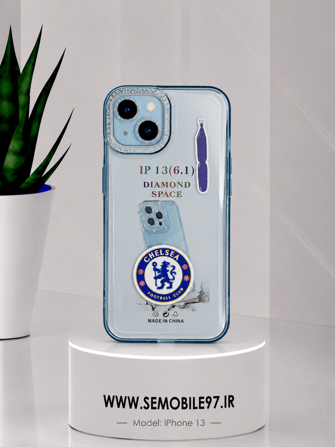 قاب گوشی IPHONE 1 13 طرحدار دور طرح نگینی