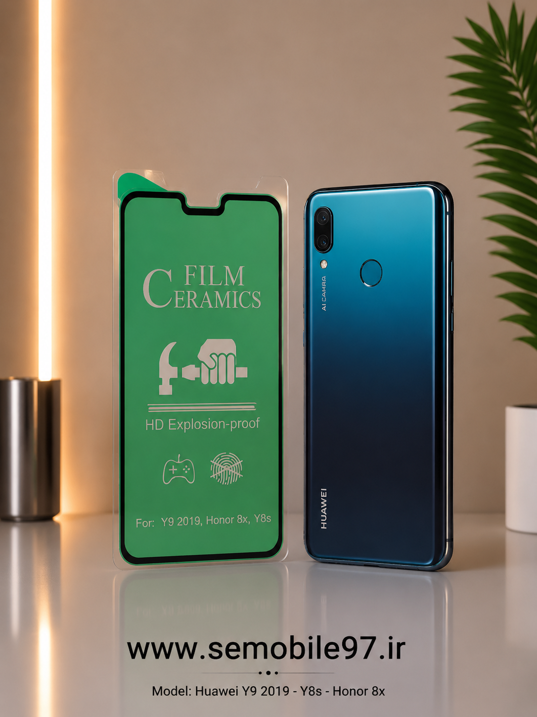 گلس گوشی Huawei Y9 2019 - Y8s - Honor 8x هواوی مدل سرامیک براق