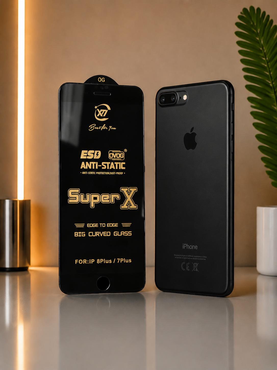 گلس گوشی Iphone 8 plus - 7 Plus آیفون مدل  آنتی استاتیک
