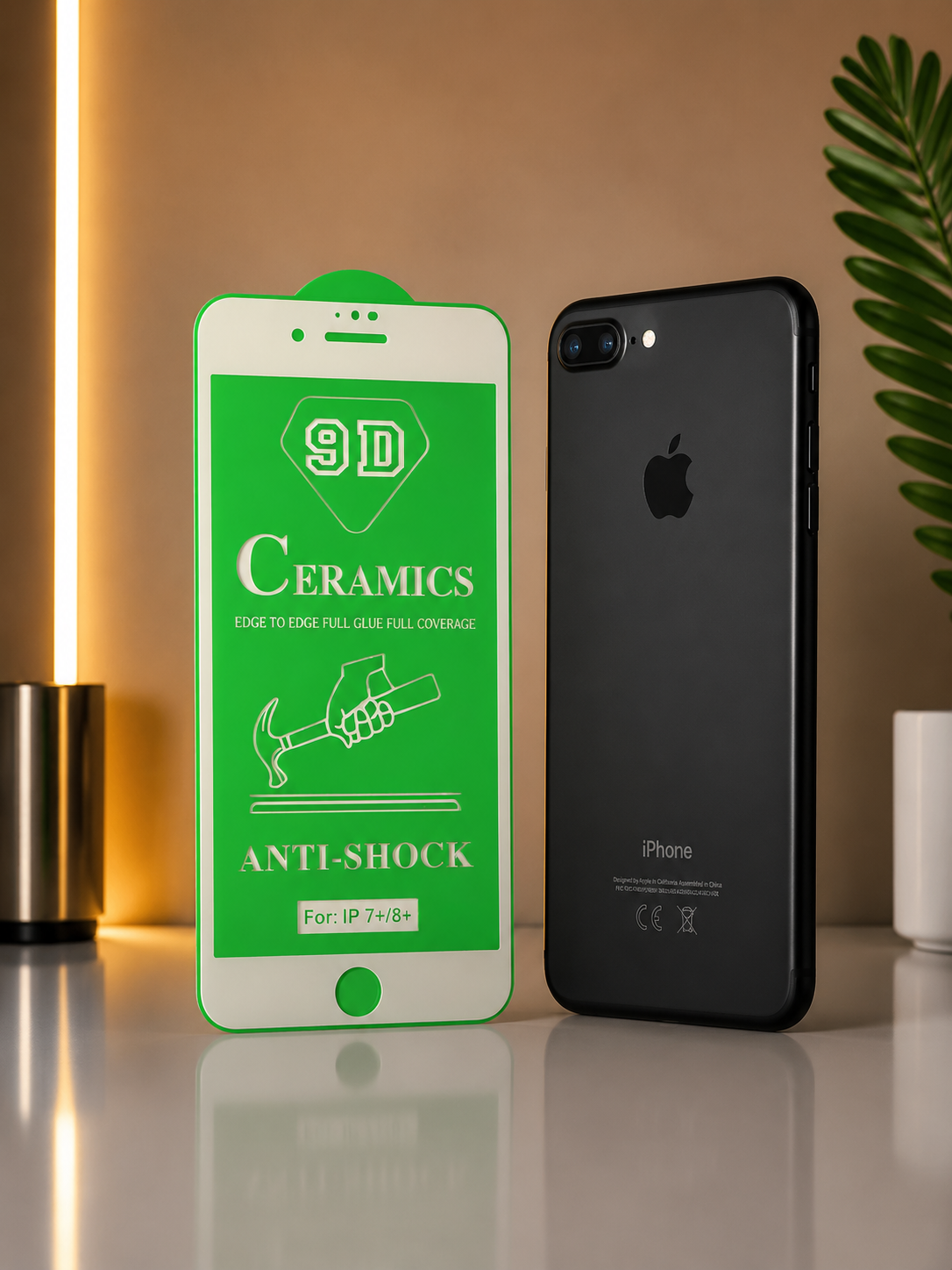 گلس گوشی Iphone 8 plus - 7 Plus آیفون مدل سرامیک براق