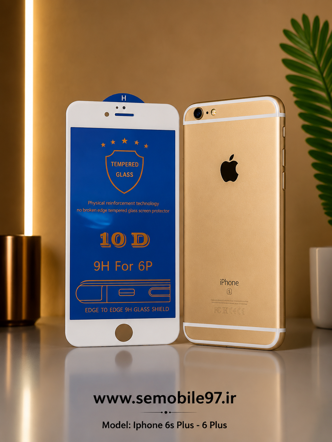 گلس گوشی Iphone 6s Plus - 6 Plus آیفون مدل 10D سفید