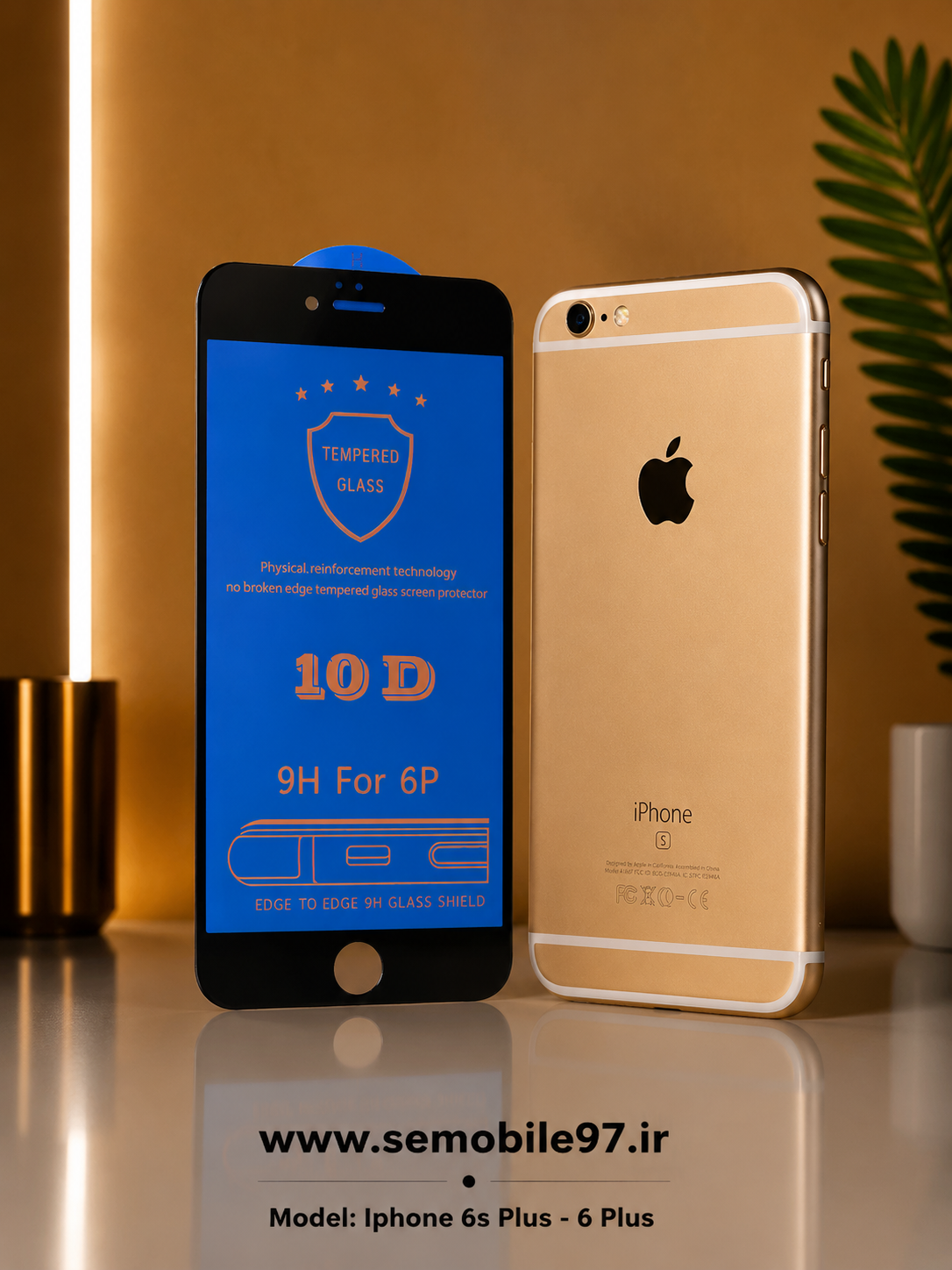 گلس گوشی Iphone 6s Plus - 6 Plus آیفون مدل 10D مشکی
