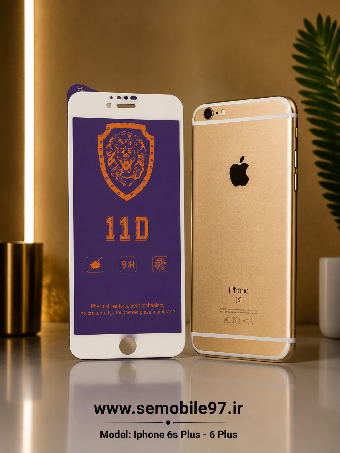 گلس گوشی Iphone 6s Plus - 6 Plus آیفون مدل 11D مشکی