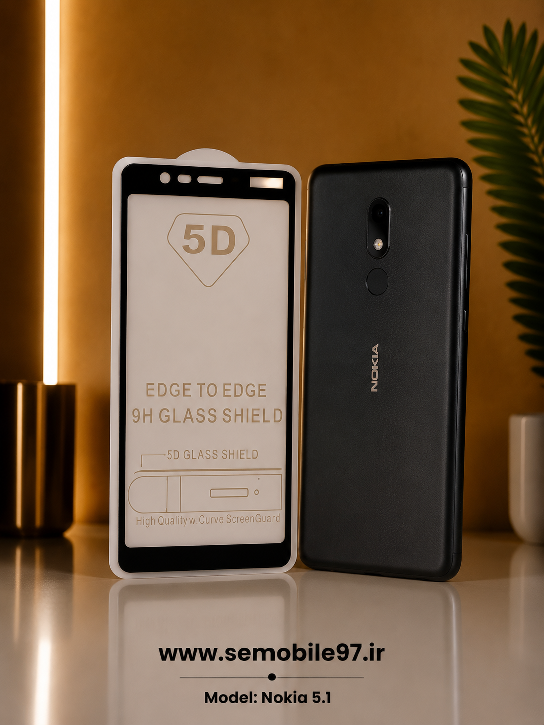 گلس گوشی Nokia 5.1 نوکیا مدل شیشه ای 5D