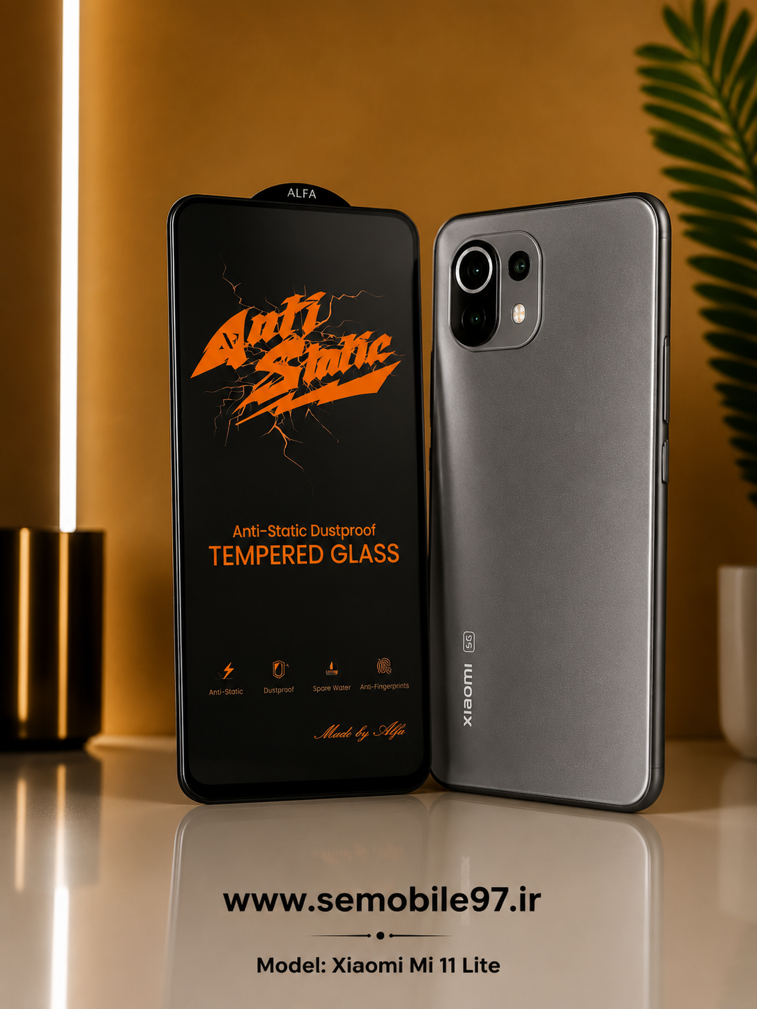 گلس گوشی Mi 11 Lite شیایومی مدل  آنتی استاتیک