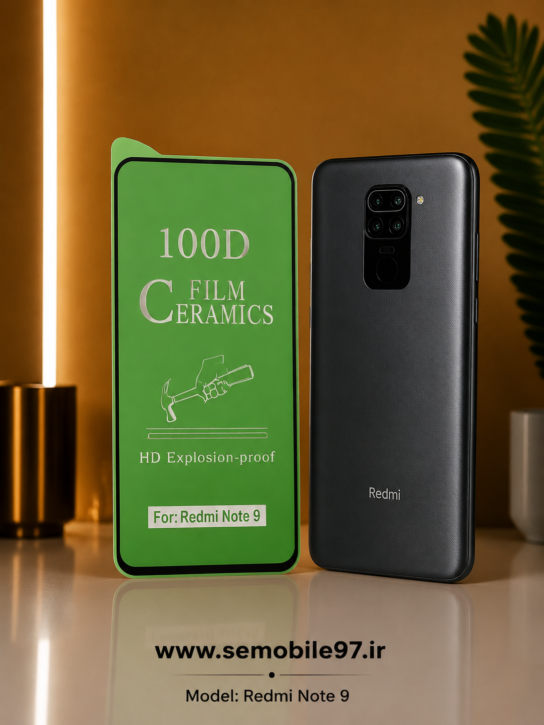 گلس گوشی Redmi Note 9 شیایومی مدل  سرامیک براق
