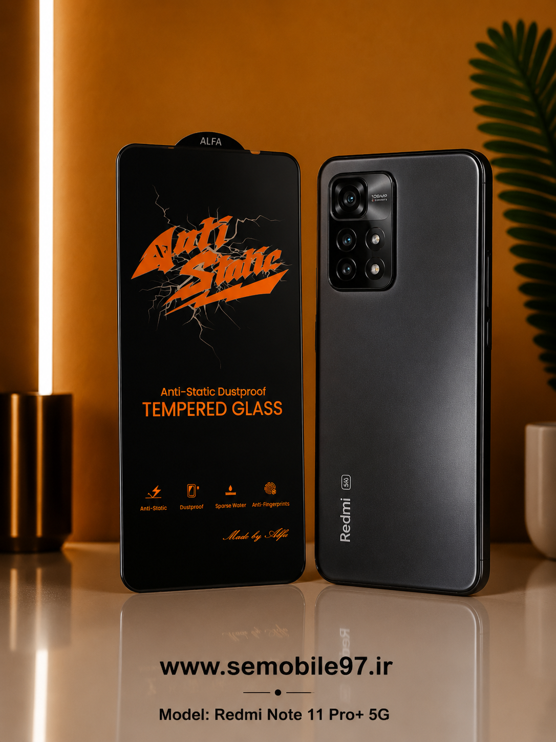 گلس گوشی Note 11 ProPlus شیائومی مدل آنتی استاتیک