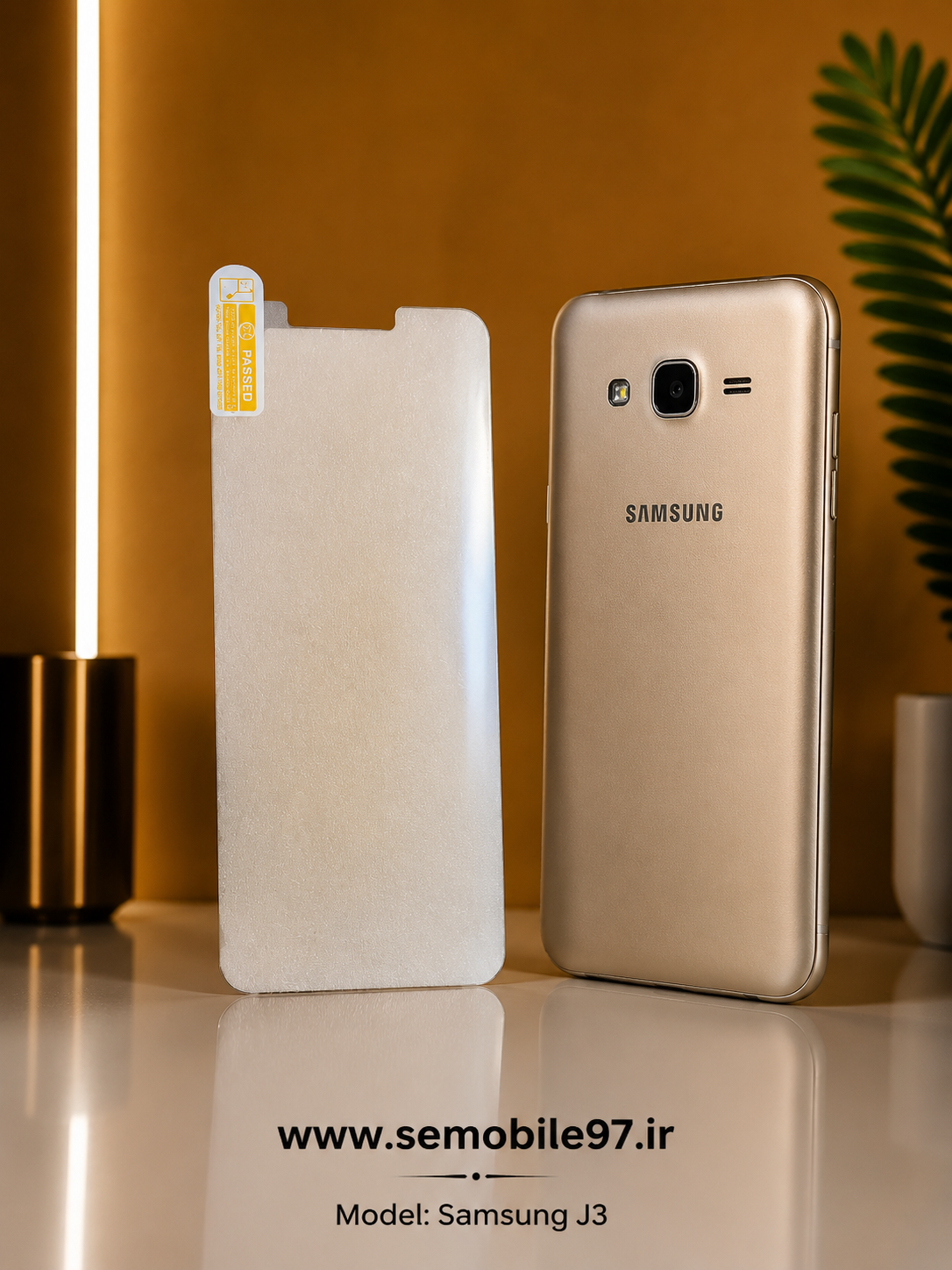 گلس گوشیGalaxy J3 سامسونگ مدل شیشه ای معمولی