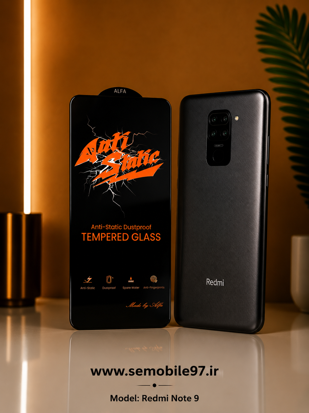 گلس گوشی Redmi Note 9 شیایومی مدل  آنتی استاتیک