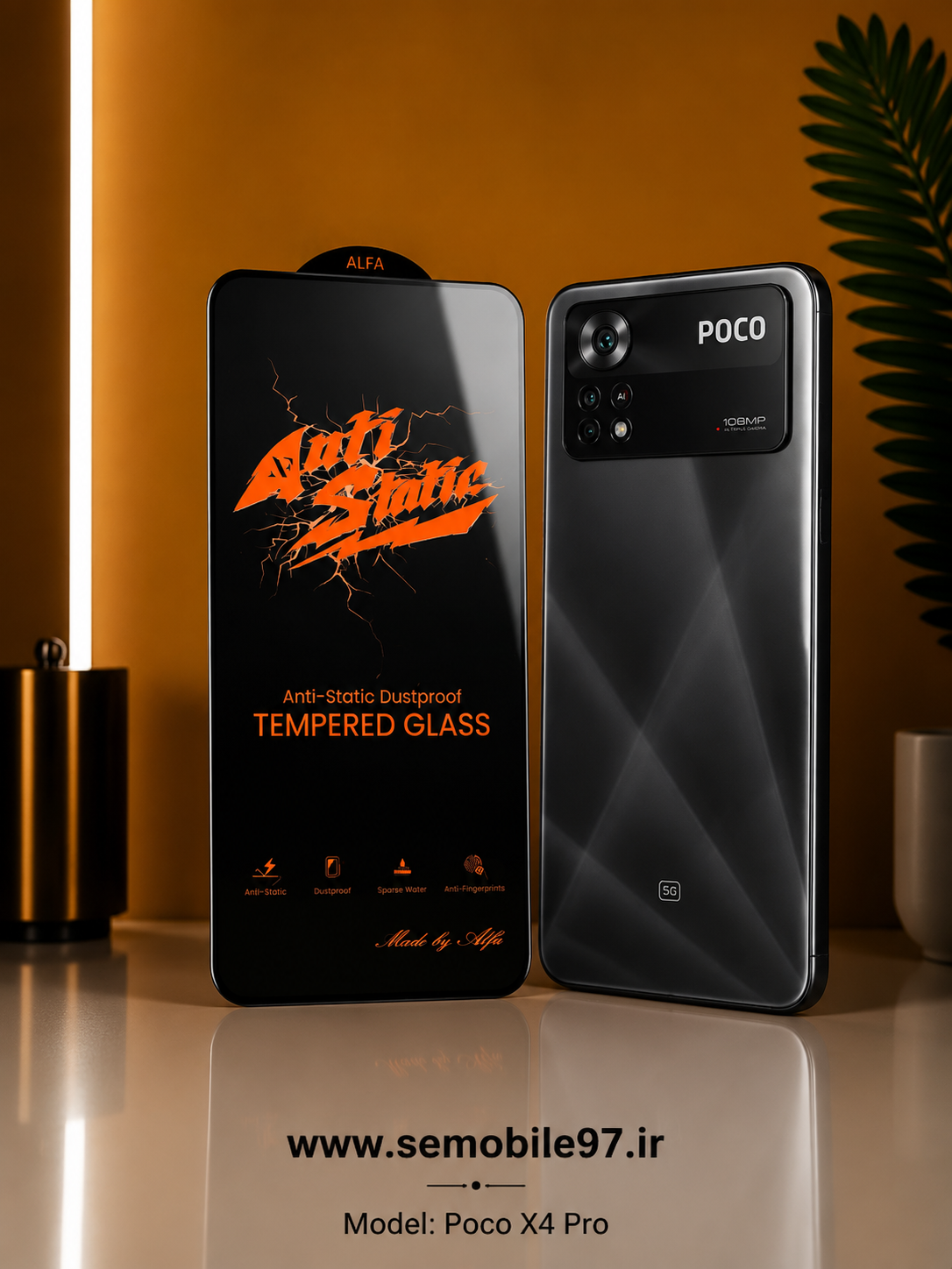 گلس گوشی Poco X4 Pro شیایومی مدل  آنتی استاتیک