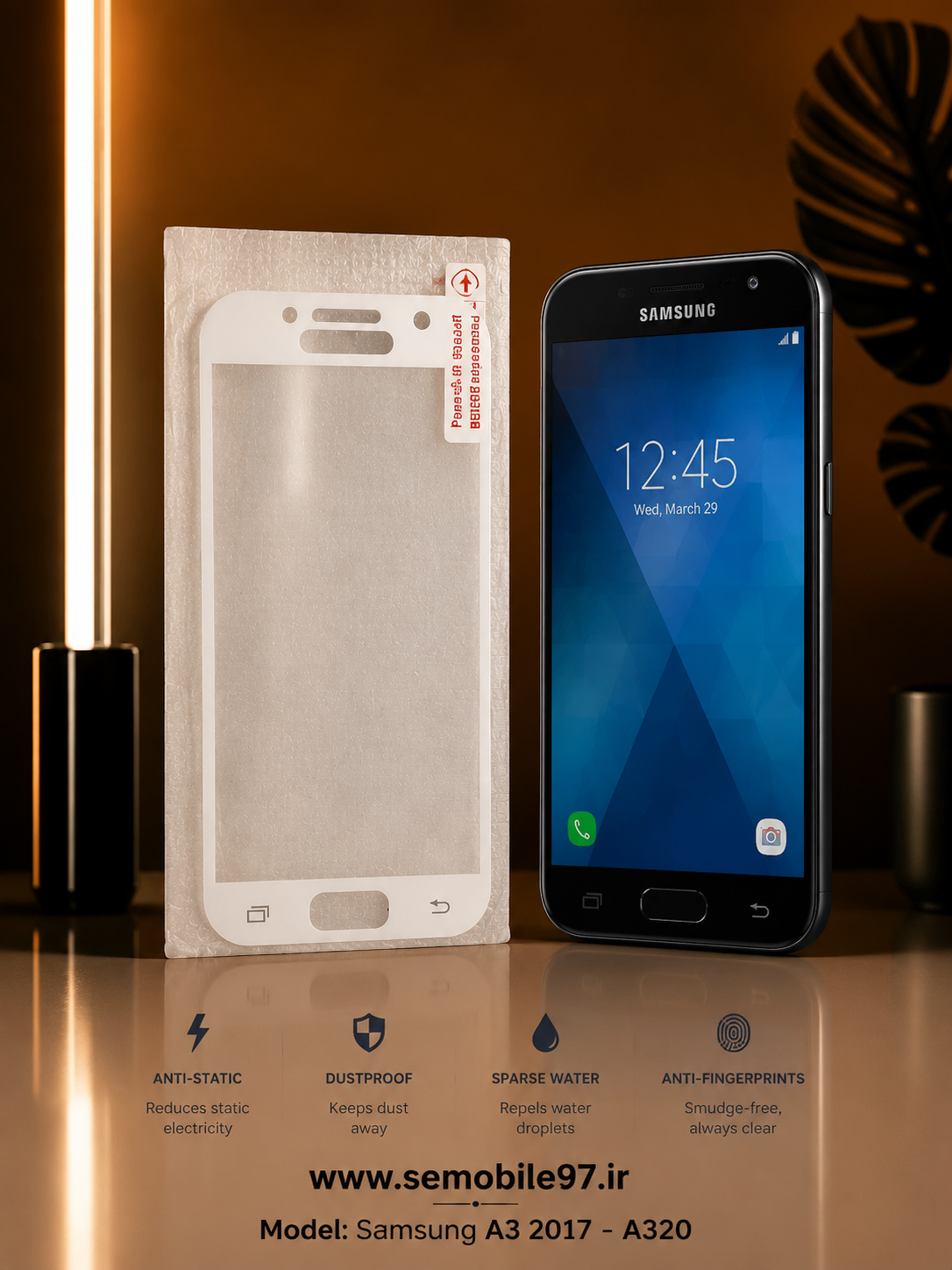 گلس گوشی Galaxy A3 2017 - A320 سامسونگ مدل شیشه ای 9D