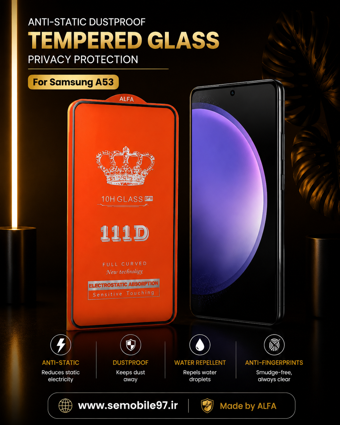 گلس گوشی Galaxy A53 سامسونگ مدل 3D