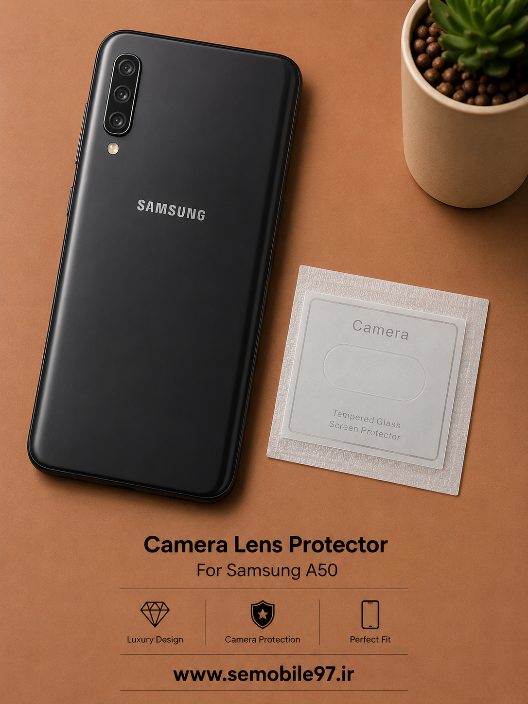 گلس لنز دوربین Samsung A50 - A50s - A30s سامسونگ مدل شیشه ای
