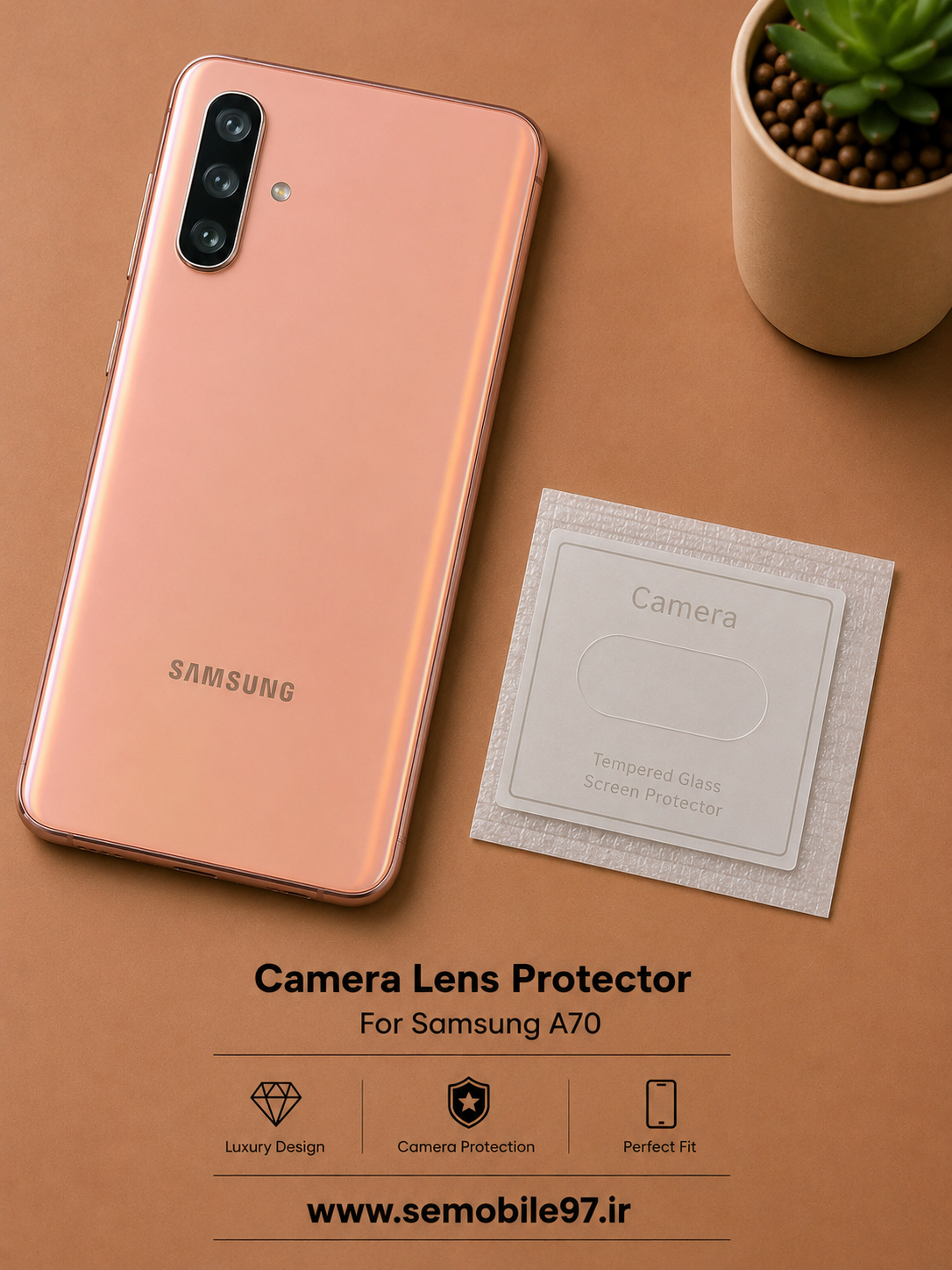 گلس لنز دوربین Samsung A70 سامسونگ مدل شیشه ای