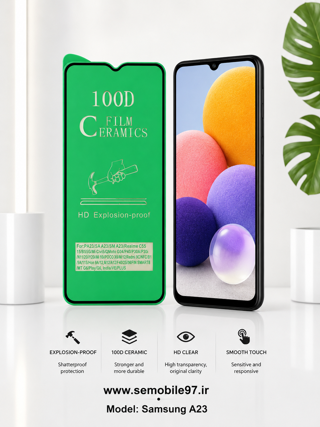 گلس گوشی Galaxy A23 سامسونگ مدل سرامیکی