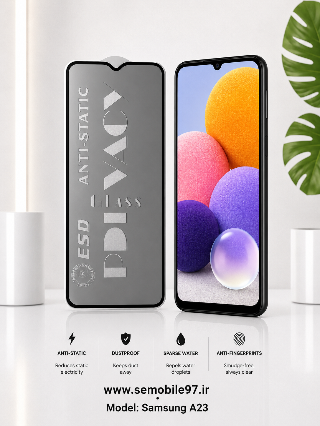 گلس گوشی Galaxy A23 سامسونگ مدل پرویسی حریم خصوصی