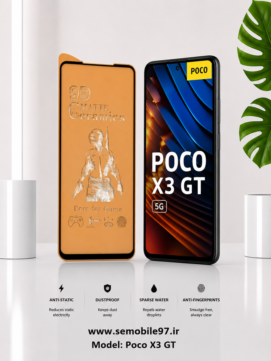گلس گوشی Poco X3 GT شیائومی مدل سرامیک مات