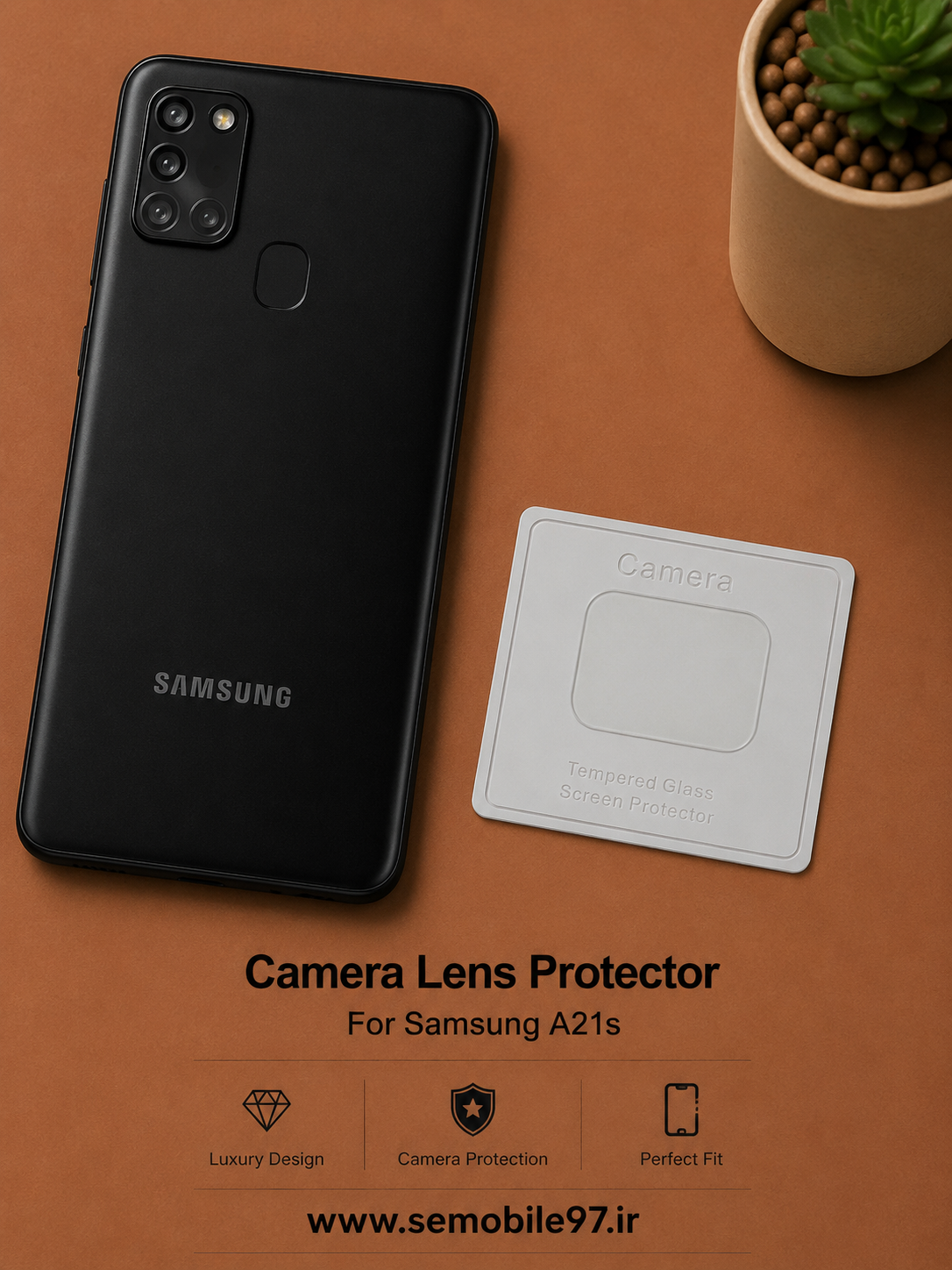 گلس لنز دوربین Samsung A23 سامسونگ مدل شیشه ای