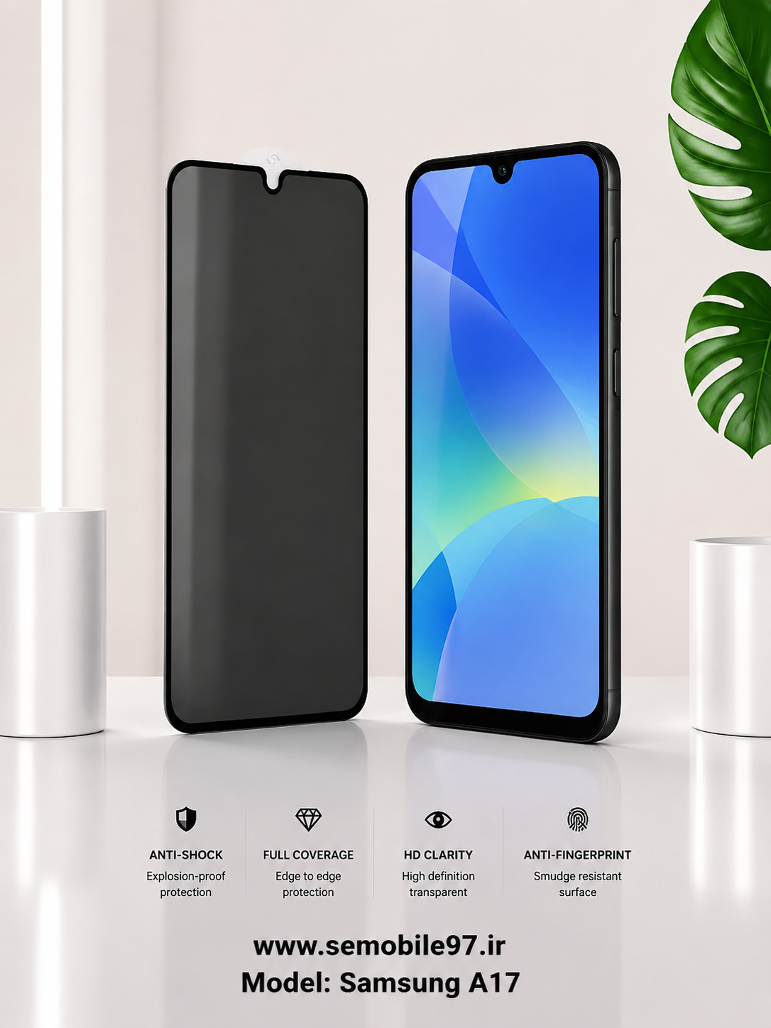گلس گوشی Galaxy A17 سامسونگ مدل پرویسی حریم خصوصی