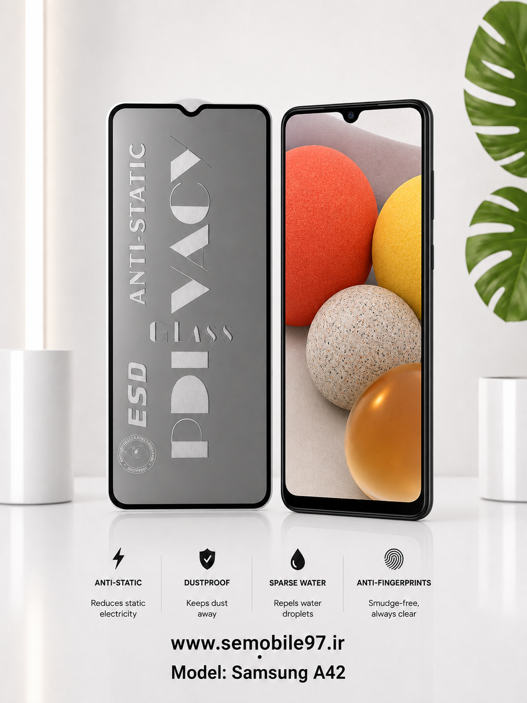 گلس گوشی Galaxy A42 5G سامسونگ مدل پرویسی حریم خصوصی