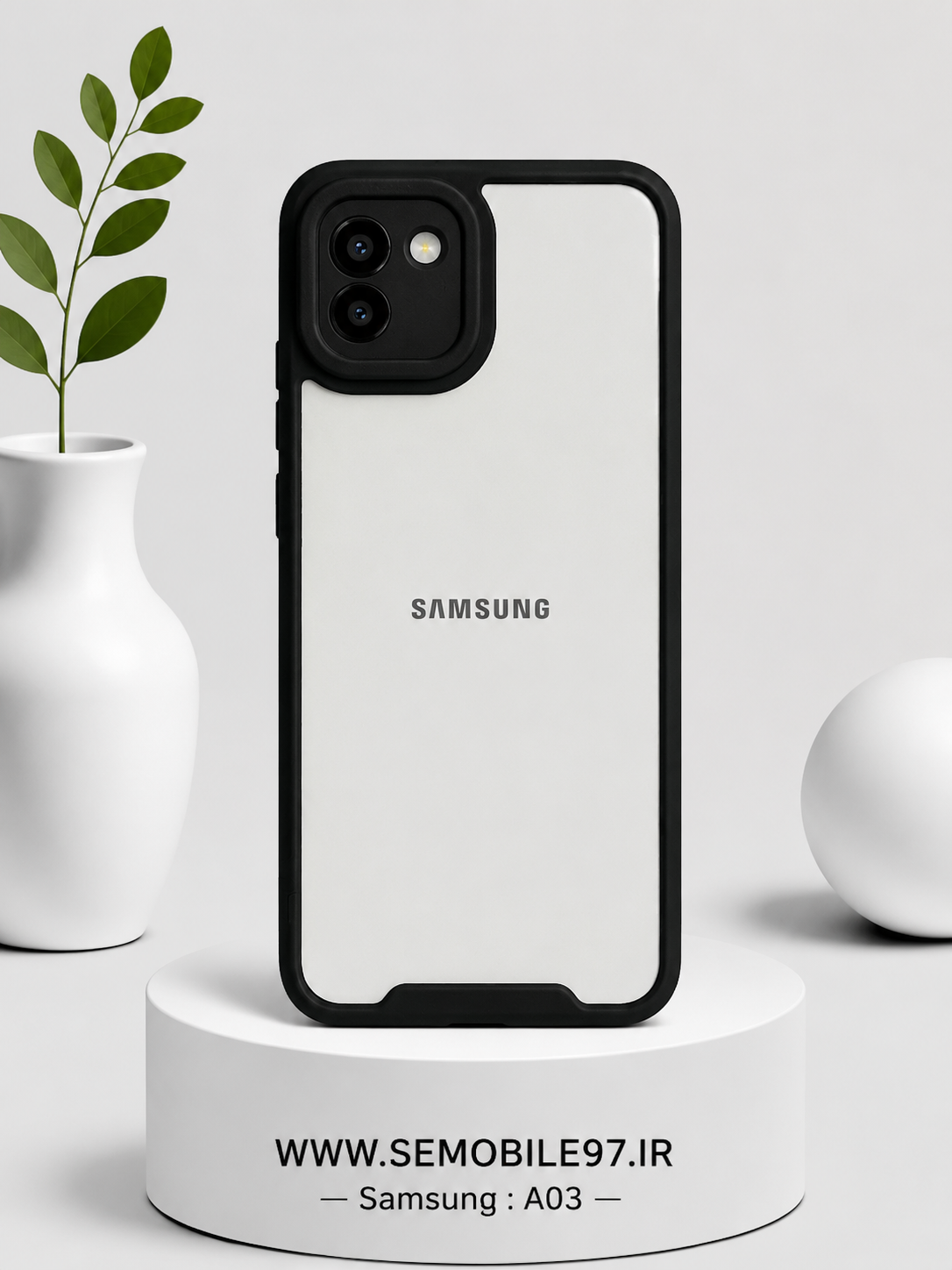 قاب گوشی Galaxy A03 سامسونگ مدل شفاف دور رنگی