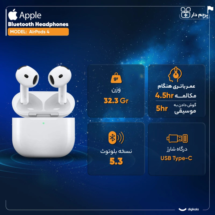 هدفون بلوتوثی مدل طرح آیفون Airpods 4