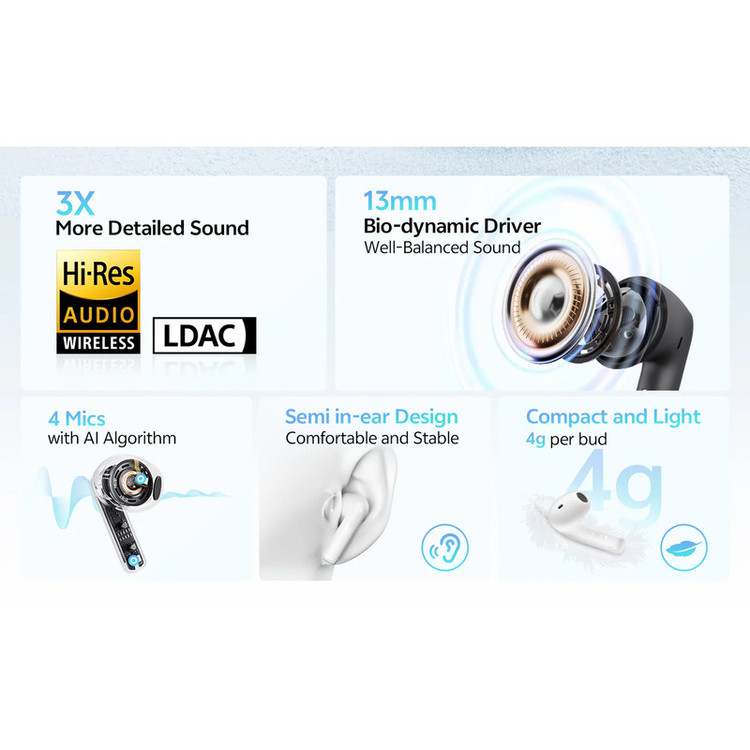 هدفون بلوتوثی کیو سی وای مدل AilyBuds E10