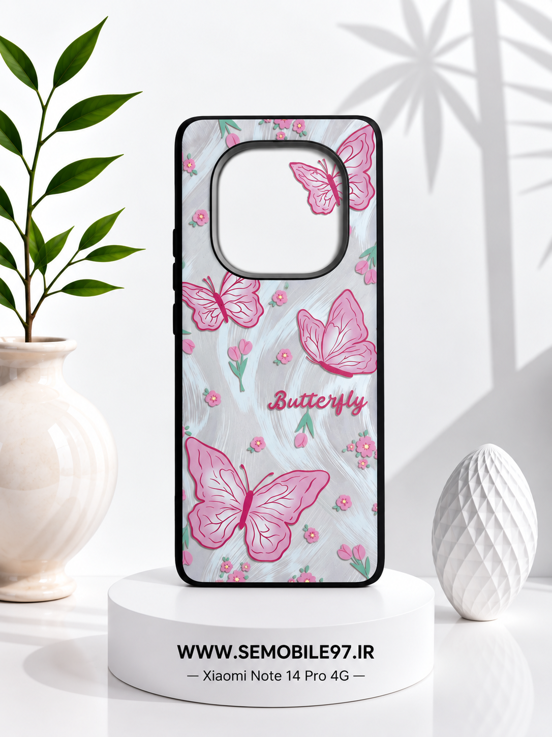 قاب گوشی Redmi Note 14 Pro مدل شیائومی مدل پروانه ای
