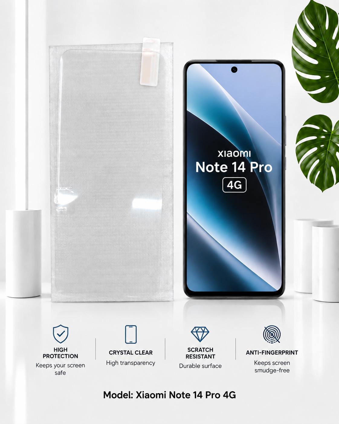 گلس گوشی Note 14 Pro شیائومی مدل شیشه ای یو وی (UV)