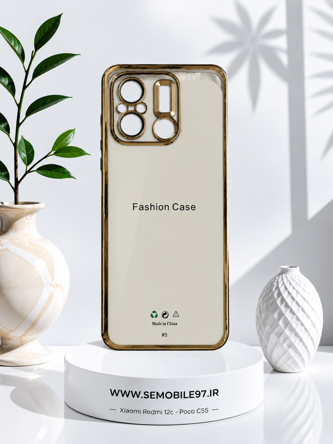 قاب گوشی Redmi 12c - Poco C55 شیائومی مدل شفاف دور رنگی