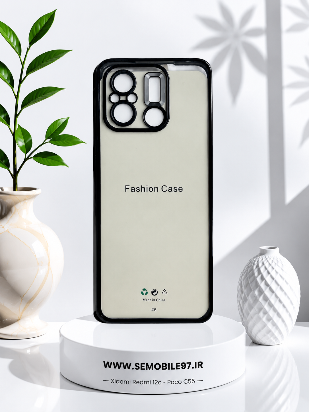 قاب گوشی Redmi 12c - Poco C55 شیائومی مدل شفاف دور رنگی