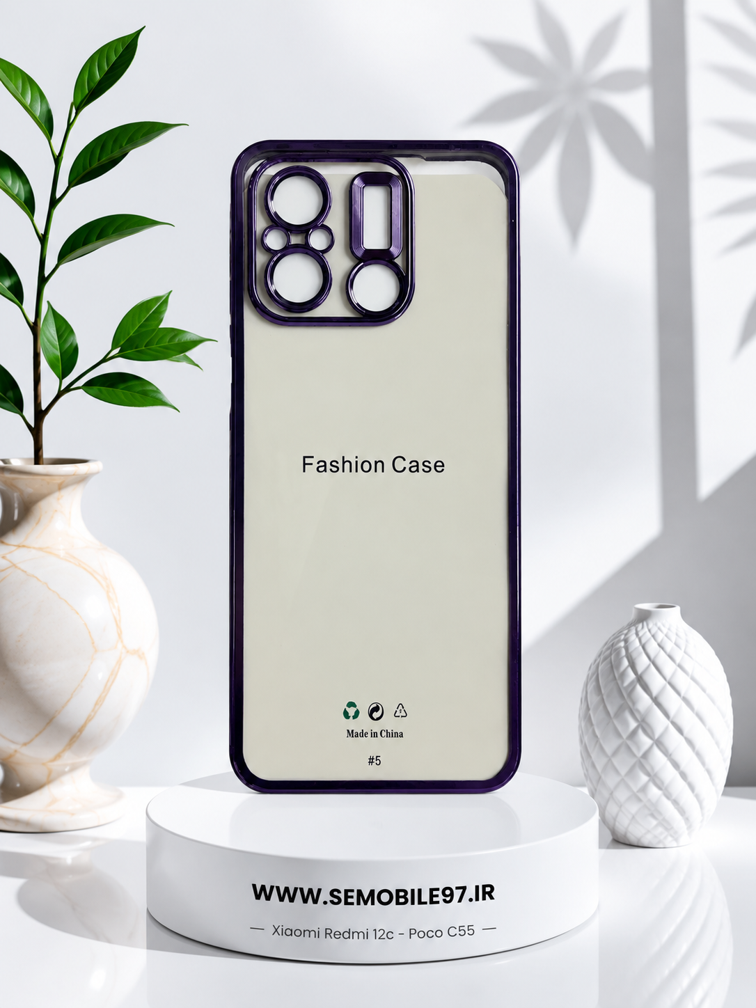 قاب گوشی Redmi 12c - Poco C55 شیائومی مدل شفاف دور رنگی